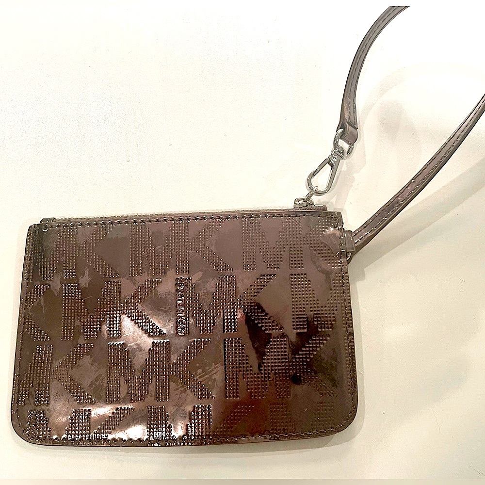 Michael Kors Metallic Silver Wristlet